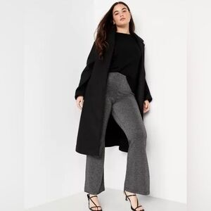 OLD NAVY Metallic Knit High-Rise Flare Pants Black Silver Rave Disco NWT🩵